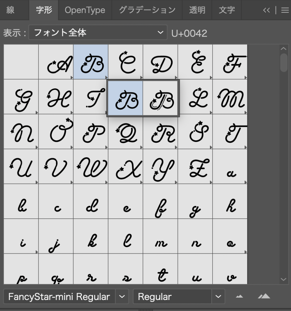 字形パネル