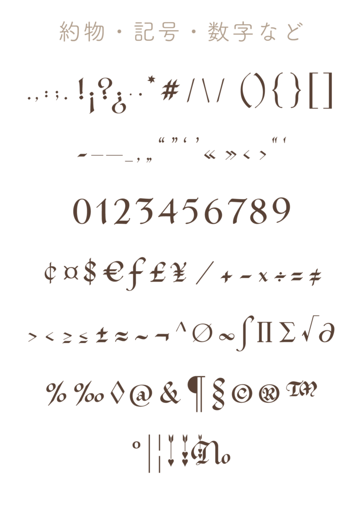 約物・記号・数字など（charmed-mini）