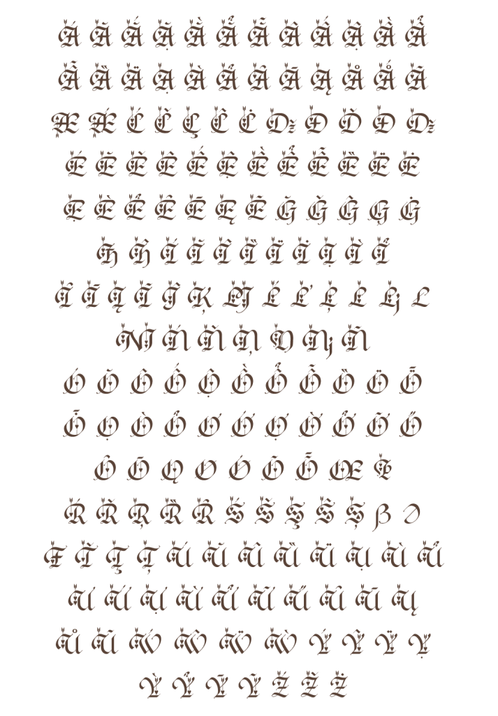 大文字ラテン（Charmed）