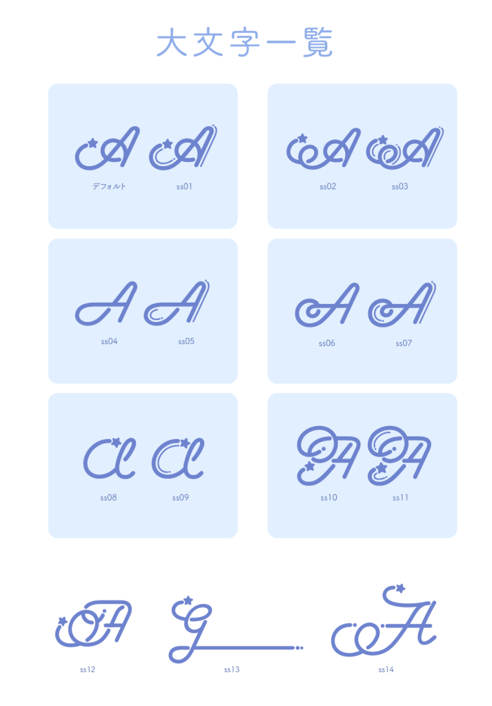 大文字一覧(Fancy Star Script)