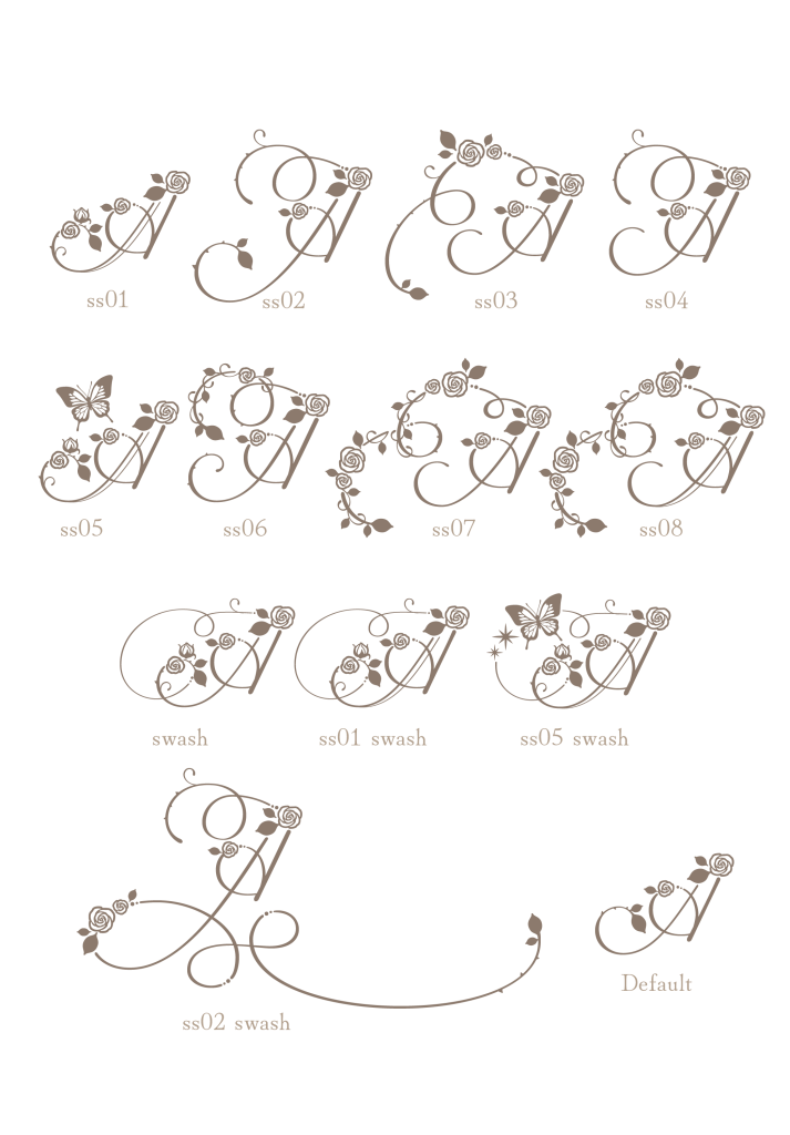大文字一覧(Rosarium White)