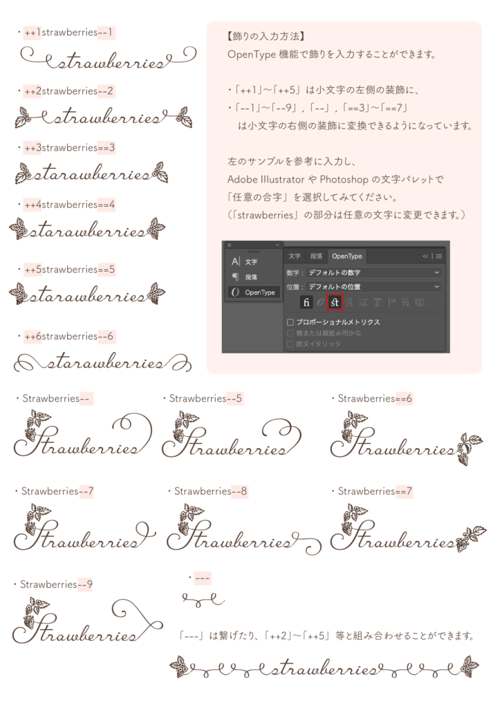 飾りの入力方法01（Strawberry Fields）