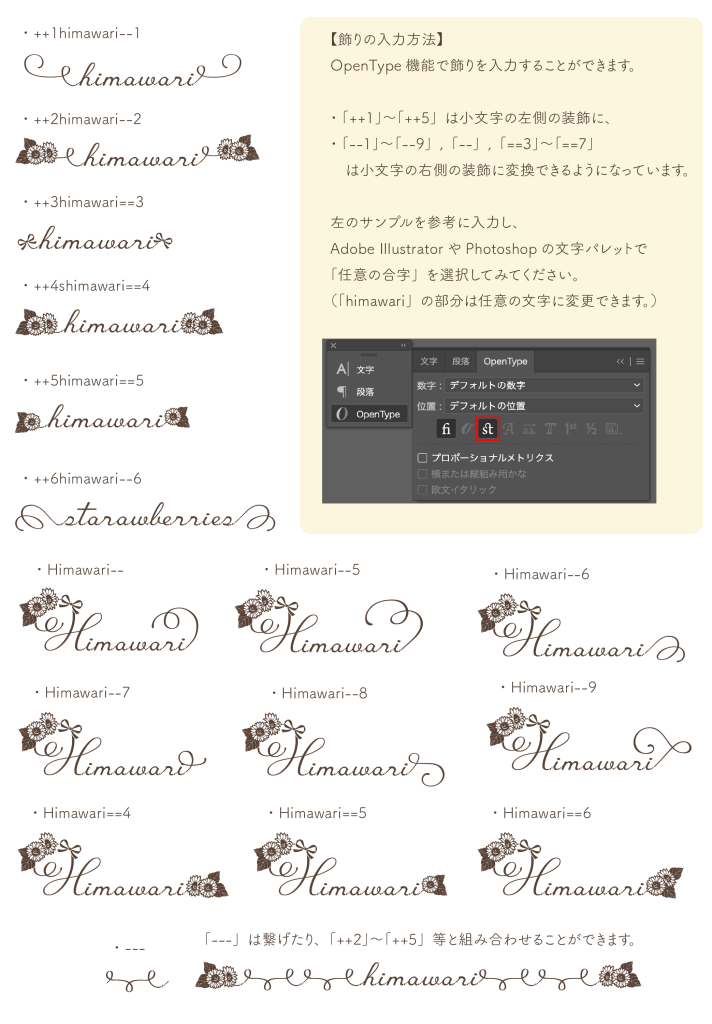 飾りの入力方法01（Sunflower Bouquet）