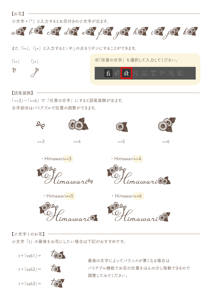 飾りの入力方法04（Sunflower Bouquet）
