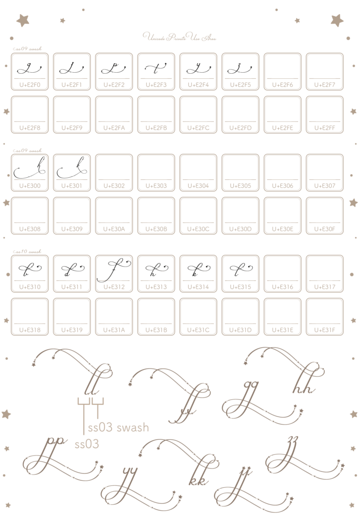 小文字ss09 swash〜ss10 swash(Twinkle Stream)