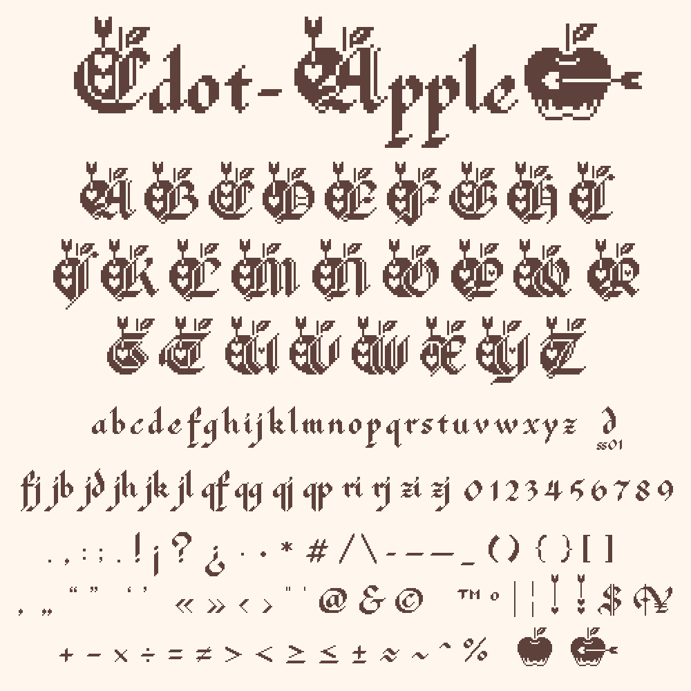 収録文字（Cdot Apple）