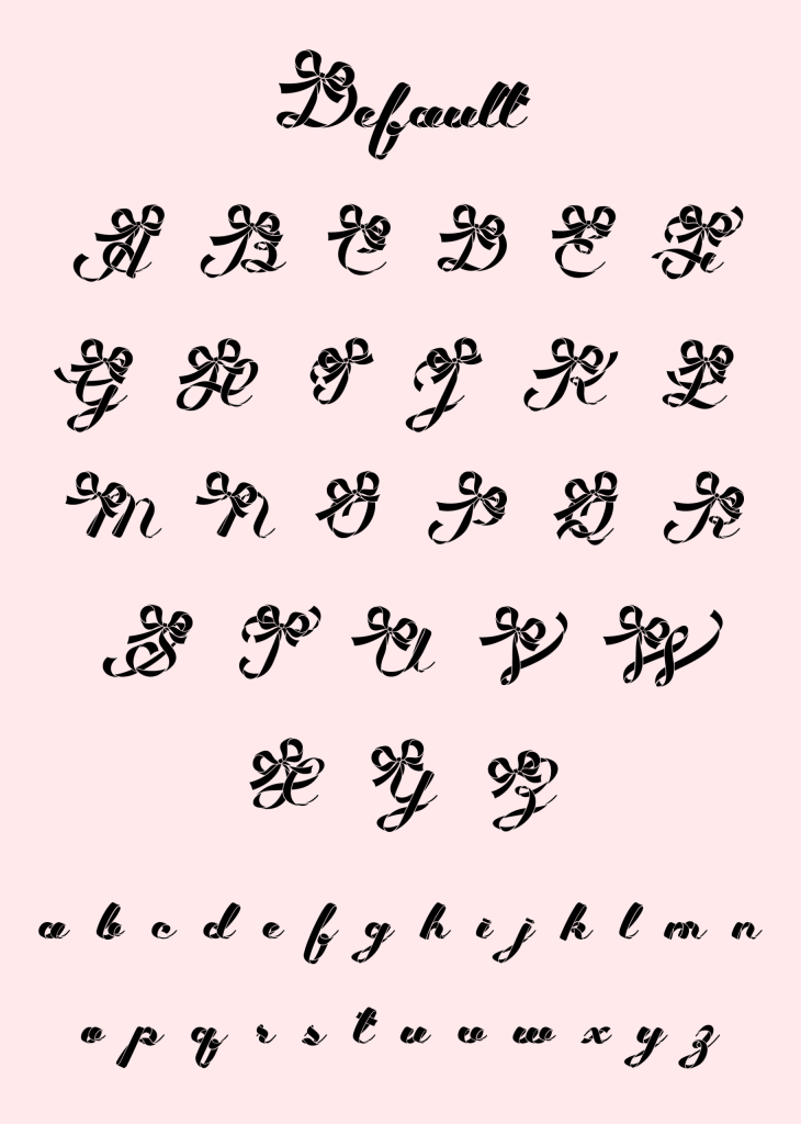 基本字形(Present Ribbon Script)