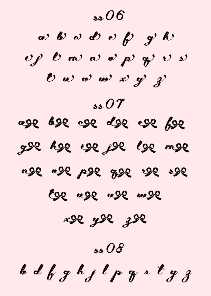 異体字ss06〜ss08(Present Ribbon Script)