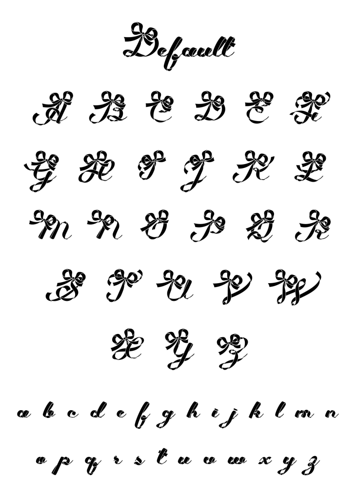 基本字形（Present Ribbon Script mini）